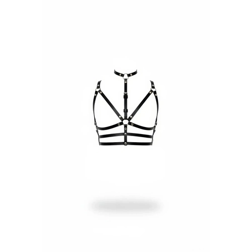 Siyah G���s Harness Deri Boyunluklu Ayarlanabilir Metal Detayl� - APFT235