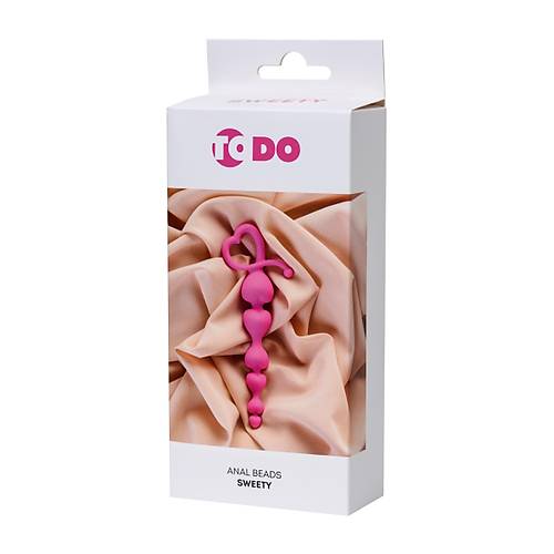 ToDo by RED Sweety anal zinciri, silikon, pembe, 18,5 cm,  3,1 cm