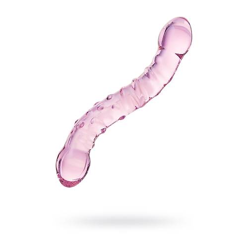 ift tarafl yapay penis Sexus Glass, cam, pembe, 20,5 cm