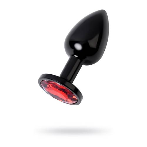 Metal by  Anal Plug, Metal, siyah, krmz kristalli, 7,2 cm, 2,8 cm, 50 g