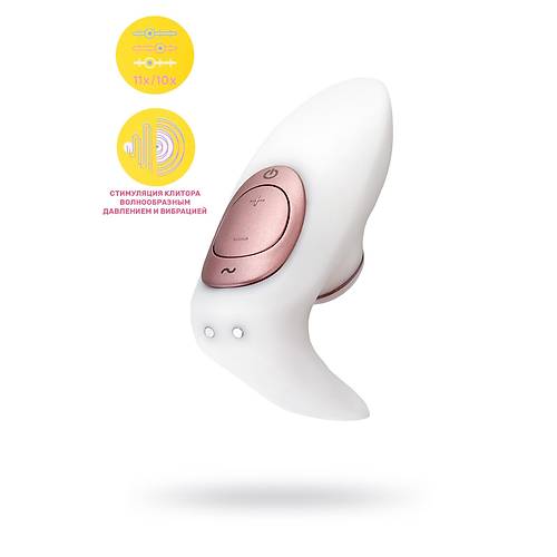 Satisfyer Pro 4 Couples iftler in Vakum Dalgal Vibratr, silikon, beyaz, 19,5 cm