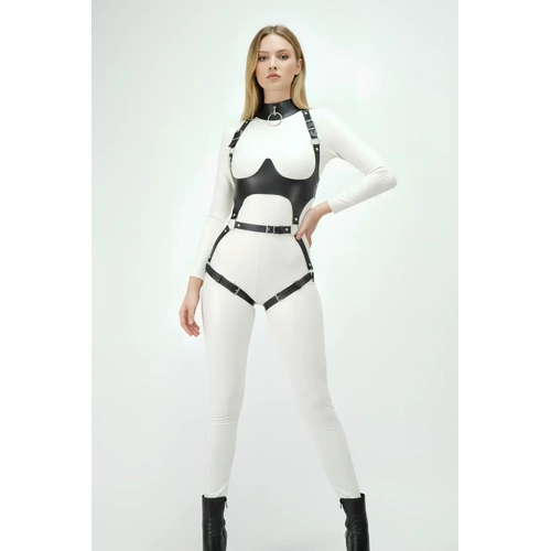 Deri Harness, G���s Alt� Destekli Harness Tak�m, Deri Dans�� Kost�m - APFT1402