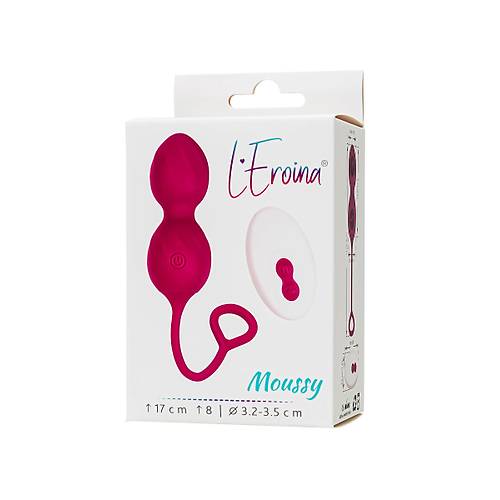 Vaginal balls L'Eroina Moussy, silicone, burgundy, 17 cm