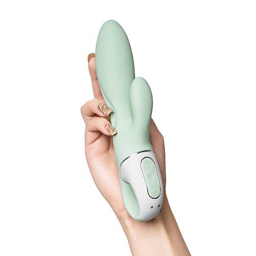 Satisfyer Air Pump Banny 5 Anal Vibratr, Silikon, yeil, 15 cm