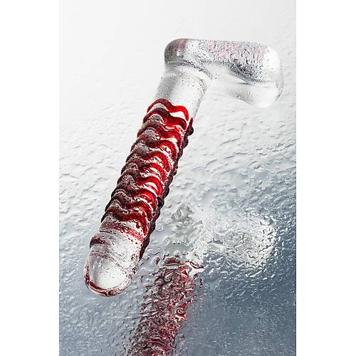 Gereki olmayan yapay penis Sexus Glass, cam, transparan, 16 cm