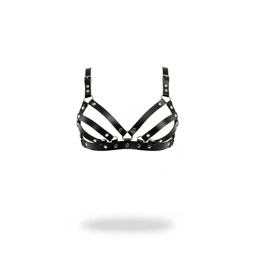 Siyah G���s Harness Suni Deri Z�mba Detayl� Ayarlanabilir - APFT733