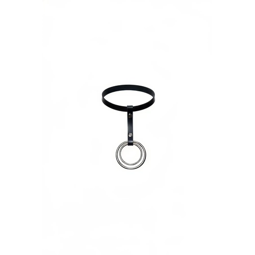 Siyah Choker Kal�n Deri Halka Detayl� - APFT414