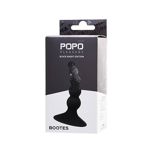 POPO by RED Bootes Anal Plug, silikon, siyah, 10 cm,  2,5 cm