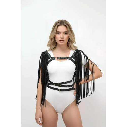 Siyah G���s Harness Deri P�sk�ll� Ayarlanabilir - APFT999