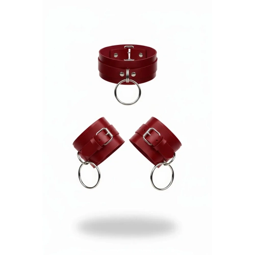 K�rm�z� Choker Kal�n Deri O Halka Detayl� - APFT241