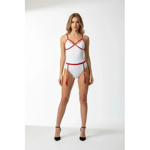K�rm�z� Harness Tak�m Halka Detayl� V�cut Kemeri - APFT228