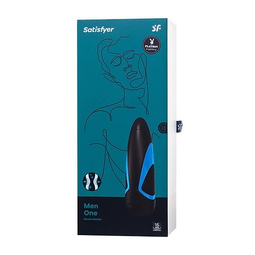 Satisfyer Men One Masturbator gereki Olmayan Tatmin Edici Erkekler, silikon, siyah, 25,5 cm