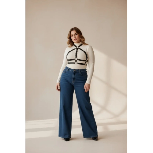 B�y�k Beden Siyah Kad�n Kemer Ayarlanabilir Deri Harness V�cut Aksesuar� - APFT218