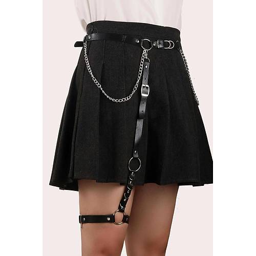 Jartiyer Harness Deri Zincirli Bacak Harness  APFT798