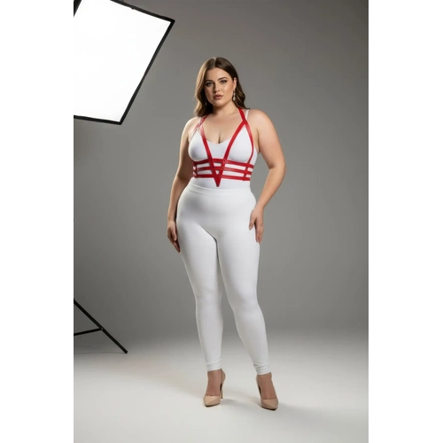 B�y�k Beden K�rm�z� Kad�n Harness Tak�m Ayarlanabilir Deri V�cut Aksesuar� - APFT237