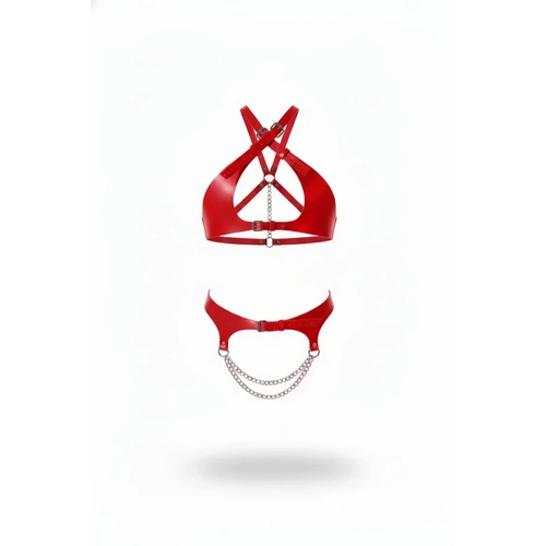 K�rm�z� Harness Tak�m Tokal� Ayarlanabilir �apraz Detay - APFT885