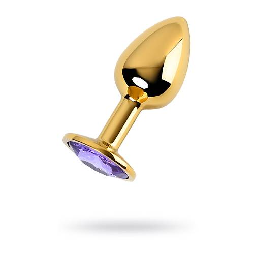 Metal by TOYFA  Anal Plug, Metal, altn, mor kristalli, 7 cm,  2,8 cm, 50 g