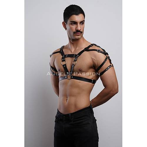 Erkek Harness, Erkek PartyWear, Deri Erkek Parti Elbise Aksesuar - APFTM6