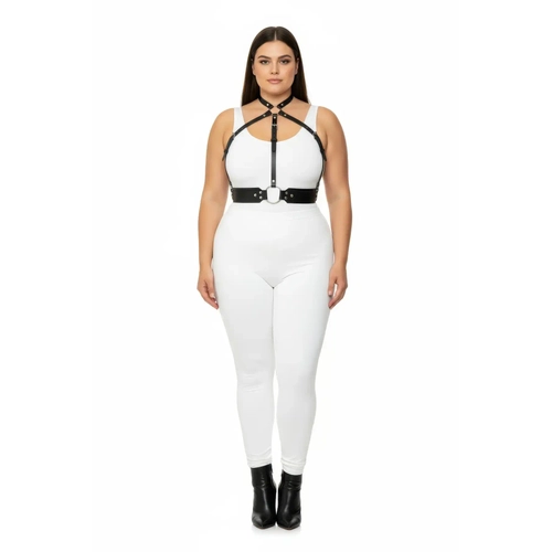 B�y�k Beden Siyah Kad�n Harness Tak�m Deri V�cut Aksesuar� ��k Kombin Tamamlay�c� - APFT1334