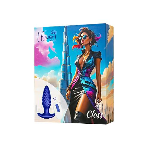 LEroina APP CLOSS Uygulama ve Kumanda Kontroll Silikon Titreimli Anal Vibratr  Mavi, 10,5 cm