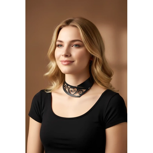 Lazer Kesim 2 par�a ��k Deri Choker, Deri Kolye - APFT1423