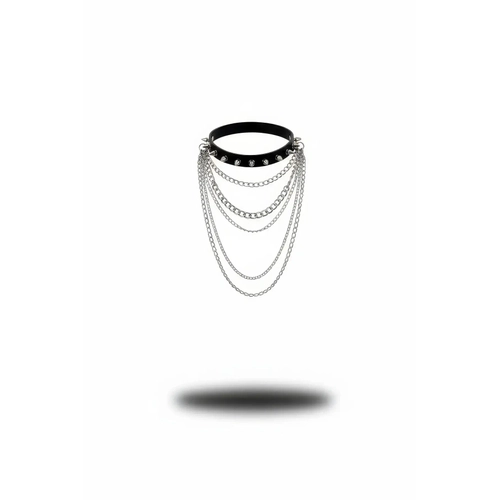 Siyah Choker Z�mbal� �ok Katmanl� Zincir Gerdanl�k - APFT1042
