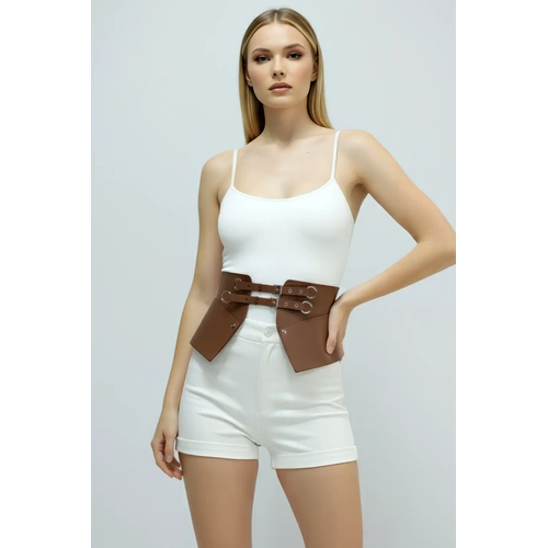 Taba Kad�n Kemer Suni Deri �ift Tokal� Kal�n Kemer - APFT611