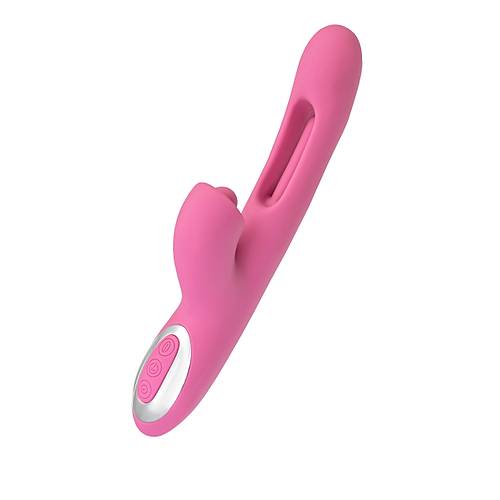 JOS Monti Hareketli Dil ve Uyarc Bilye zellikli Silikon Vibratr  Pembe, 24 cm