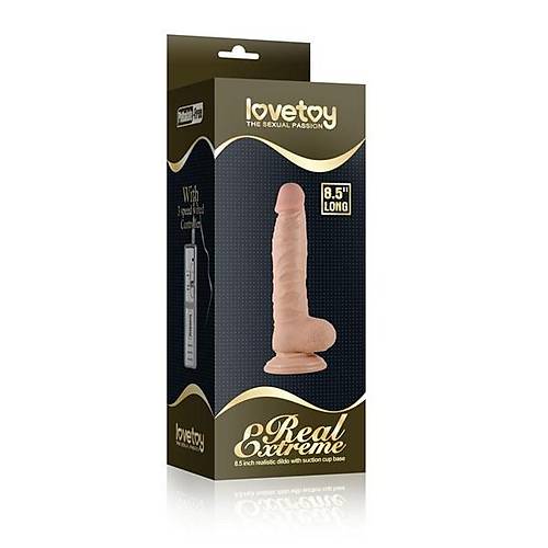 Real Extreme 22 cm Gl Vantuzlu Tam Realistik Dildo Penis