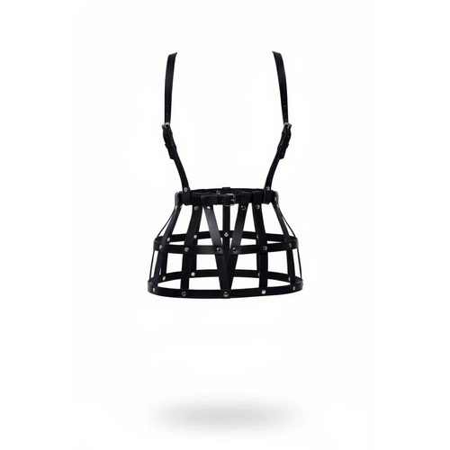 Siyah Etek Deri Kafes Yap�l� Per�in Detayl� Etek Mini Etek - APFT1252