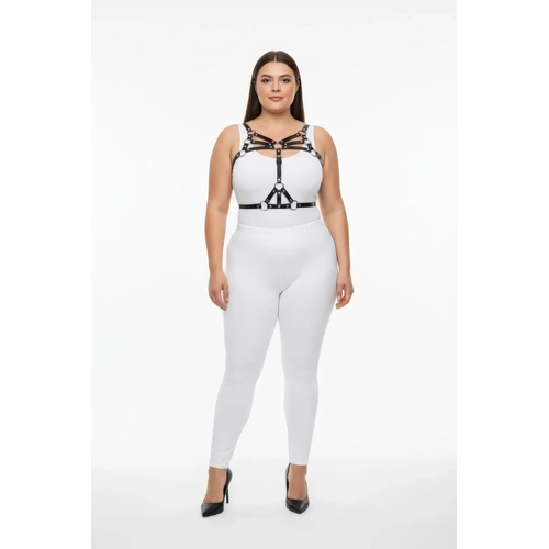 B�y�k Beden Siyah Kad�n Harness Tak�m Halka Detayl� Seksi V�cut Aksesuar� - APFT1053