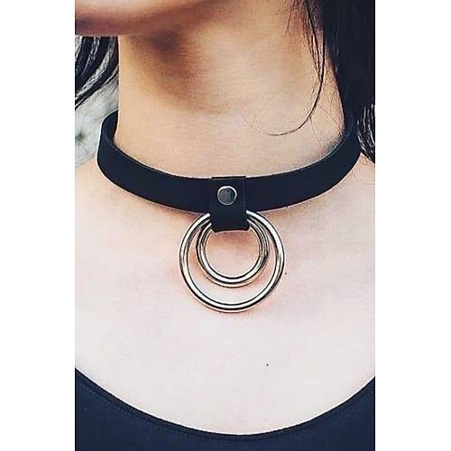 nce erit Halka Detayl Ayarl k Deri Choker - APFT685