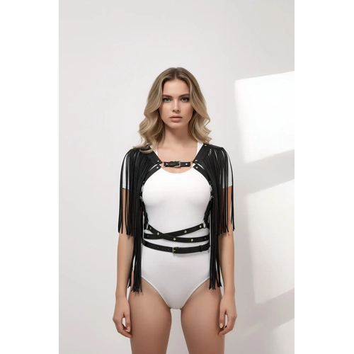 Siyah G���s Harness Deri P�sk�ll� Ayarlanabilir - APFT999