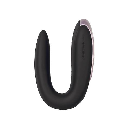 Satisfyer Double Fun Black iftler in Mini Vibratr, silikon, siyah, 18 cm