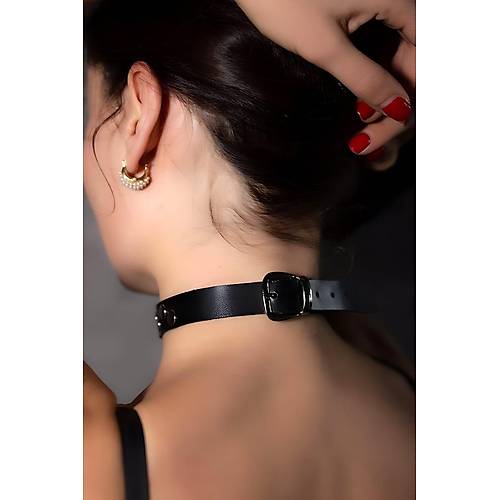 Perin Detayl k Deri Choker-Tasma - APFT778