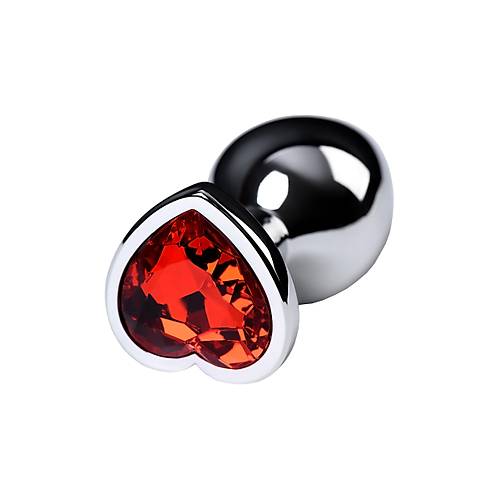 Metal by TOYFA  Anal Plug, Metal, gm, krmz kristalli, 7 cm,  2,7 cm, 50 g
