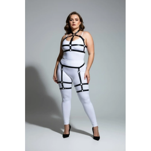 B�y�k Beden Siyah Kad�n Jartiyer Harness Tak�m� Ayarlanabilir Fantezi Aksesuar� - APFT272
