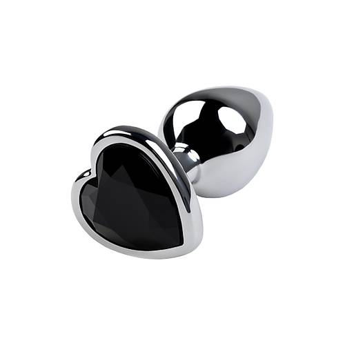 Metal by TOYFA Anal Plug, Metal, gm, siyah kristalli, 7 cm,  2,7 cm, 50 g