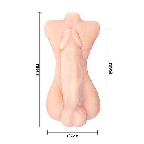 Yarm erkek Vcut Kendinden Kayganlatrcl 19 cm Kkrdakl Penis