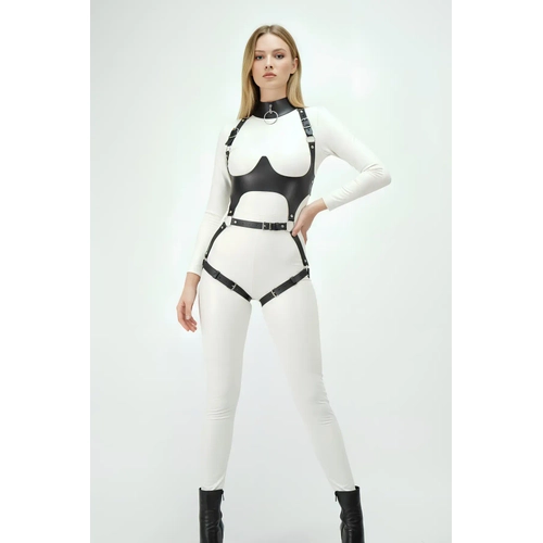 Siyah G���s Harness Deri Tokal� V�cut Korse - APFT1402
