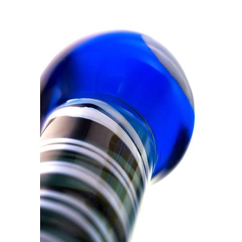 Sexus Glass ift Tarafl Cam Dildo, mavi, 21 cm