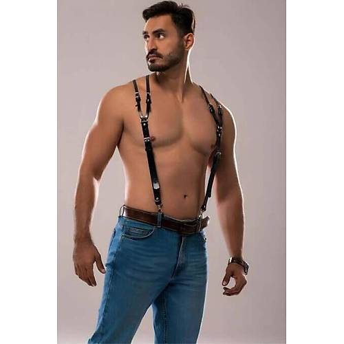 Erkek Omuzdsan Ask�l� Deri Harness - APFTM140