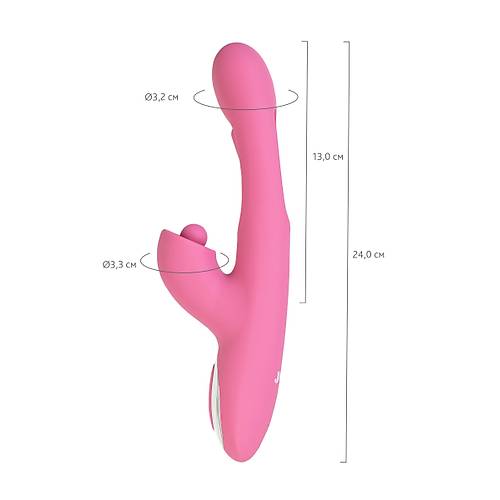 JOS Monti Hareketli Dil ve Uyarc Bilye zellikli Silikon Vibratr  Pembe, 24 cm
