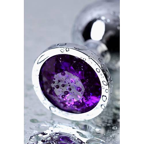 Metal by  Anal Plug, Metal, gm, mor kristalli, 8 cm,  3,4 cm, 85 g