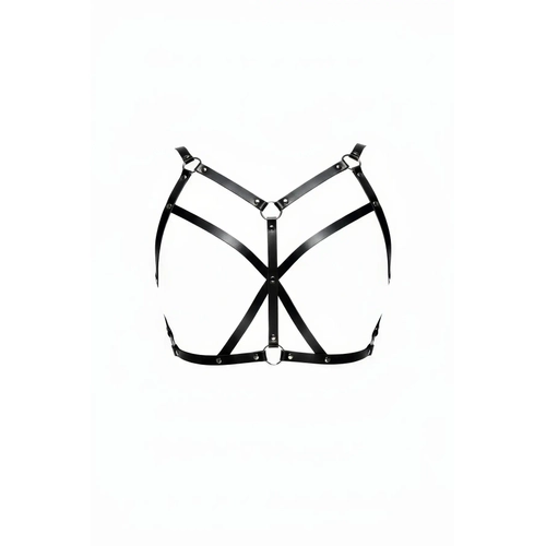 Siyah G���s Harness �apraz Detayl� Suni Deri V�cut Aksesuar� - APFT247