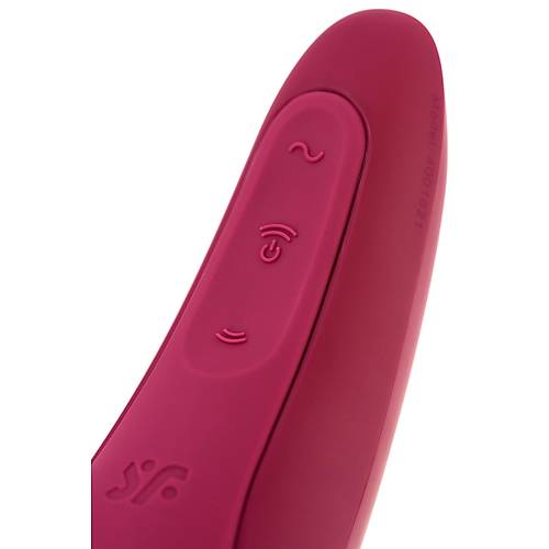 Satisfyer Curvy 1 Connect App Vakum Dalgas Klitoris Vibratr, silikon, krmz, 14,3 cm