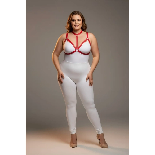B�y�k Beden K�rm�z� Kad�n Harness Tak�m Halka Detayl� Lastik Fantezi Aksesuar - APFT93
