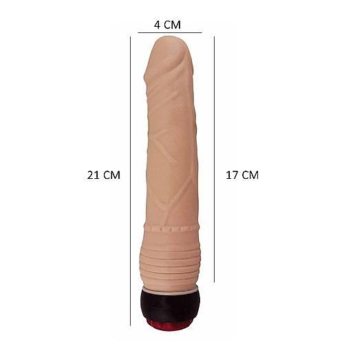 Massive Dong 21 CM Titreimli Vibratr Kaln Realistik Dildo