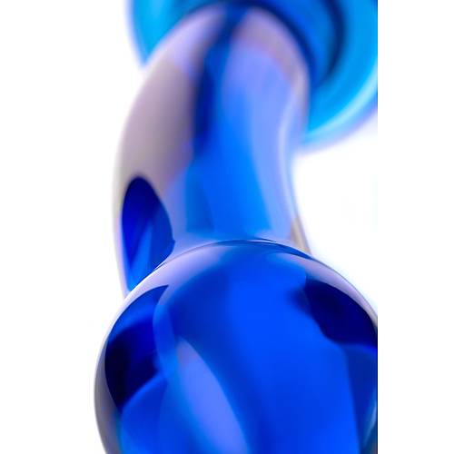 ift tarafl yapay penis Sexus Glass, cam, mavi, 25 cm