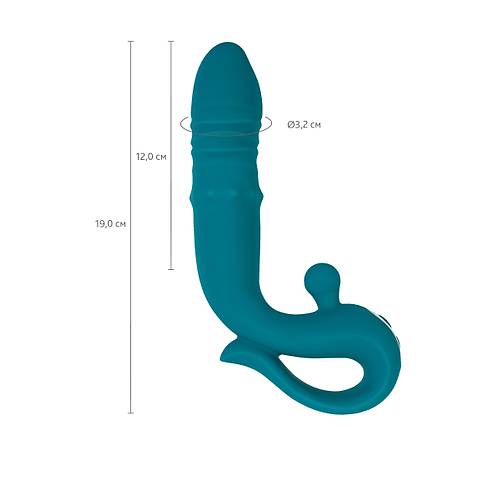 JOS Mija Up&Down Fonksiyonlu ve Uyarc Halkal Silikon Vibratr  Yeil, 19 cm